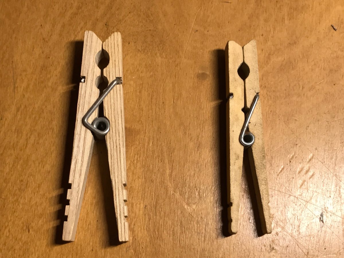 Every Force Evolves a Form: A Tale of Two Clothespins