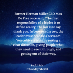 A quote whose purpose is to help us understand how important trust is to every organization.
