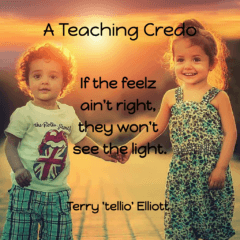 Two children hold hands with the setting sun of a rising sun in the background between them